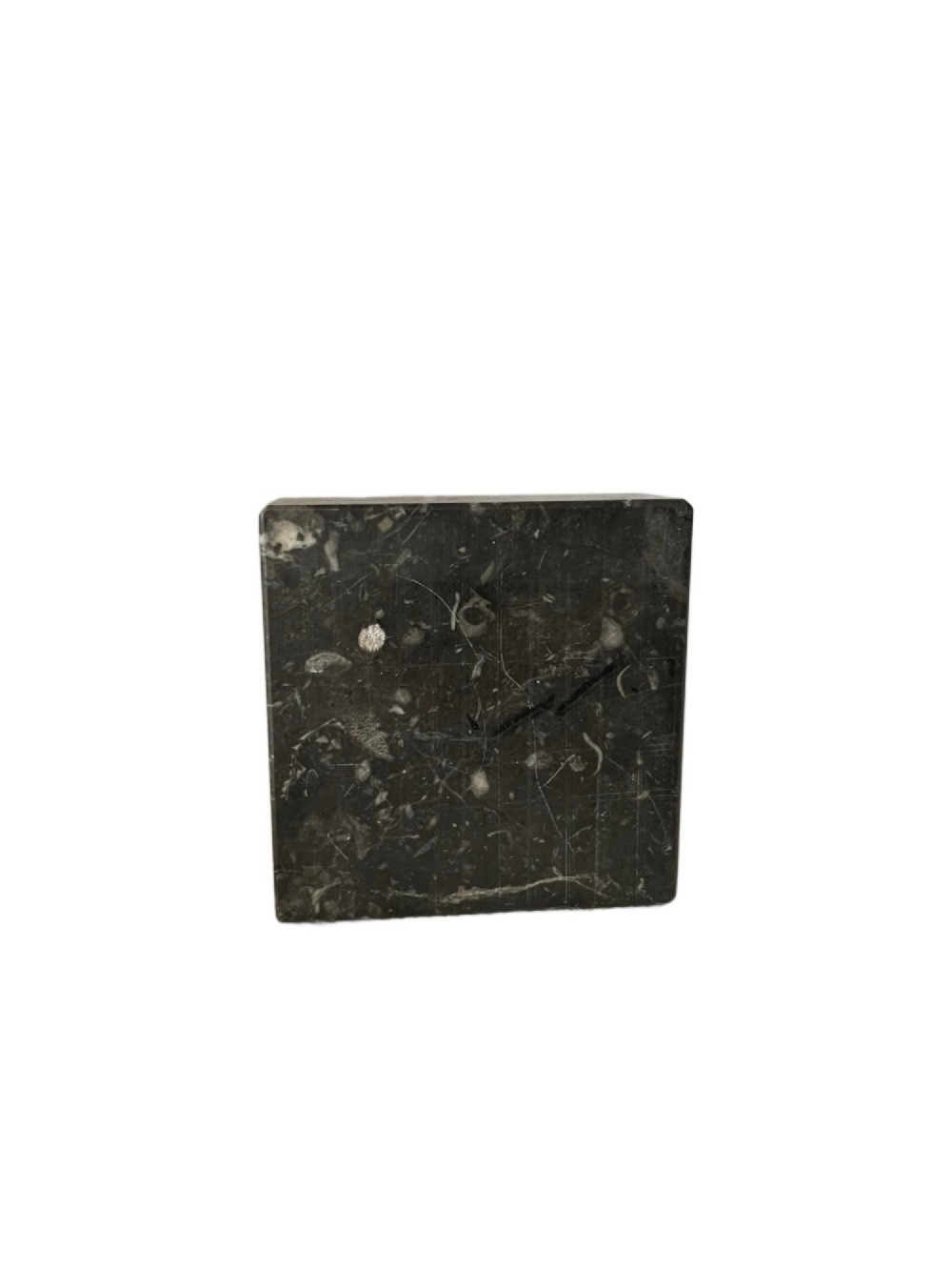 A 19th-century Neapolitan dark patinated bronze statue of Narcissus set upon a square black fossil marble base. View VII