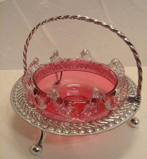 fig 1. 430 Victorian Cranberry Glass Frilled Dish