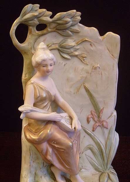 fig 1. Antique Royal Dux Figural Spill Vase
