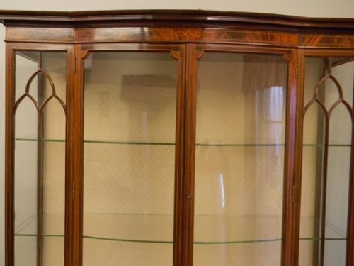 fig 1. A Fine Antique Edwardian Early 20th Century Inlaid Mahogany China Display Cabinet