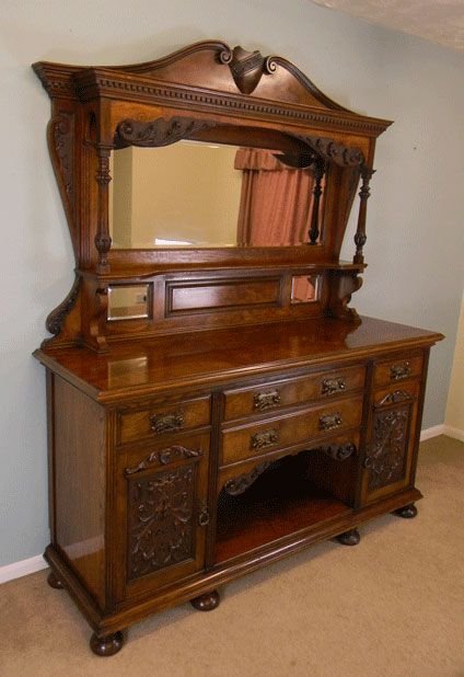 Antique Victorian Oak Sideboard Dresser