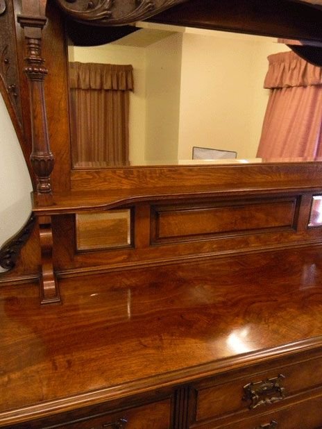 fig 1. Antique Victorian Oak Sideboard Dresser