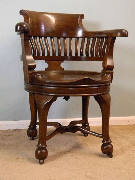 fig 1. Antique Quality Revolving Office Desk Chair