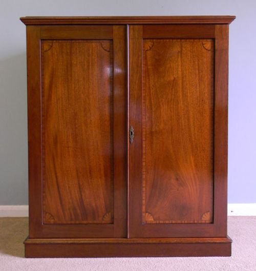 Antique Mahogany Cupboard Bookcase / Side Cabinet
