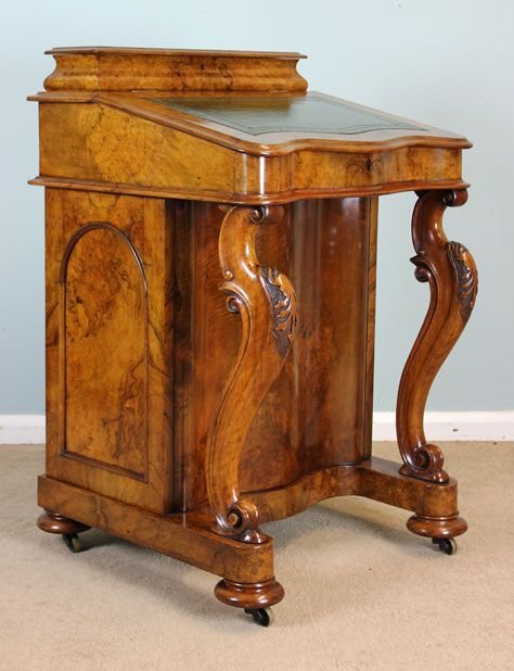 Antique Victorian Walnut Davenport Writing Desk