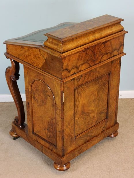 fig 1. Antique Victorian Walnut Davenport Writing Desk