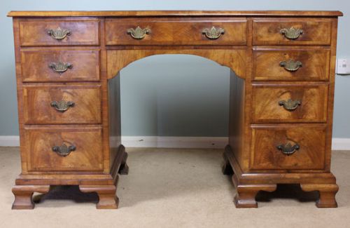 fig 1. Antique Figured Walnut Writing Desk
