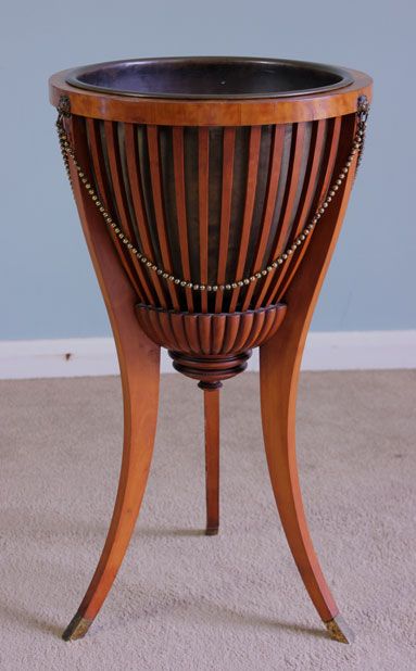 Antique Edwardian Satinwood Jardiniere Stand / Plant Stand