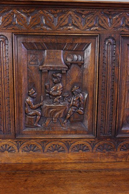 fig 1. Antique Victorian Oak Settle, Bench