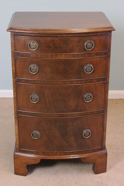 Antique Small Bow Front Chest of Drawers