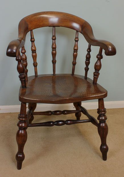 Antique Victorian Smokers Bow Country Chair,