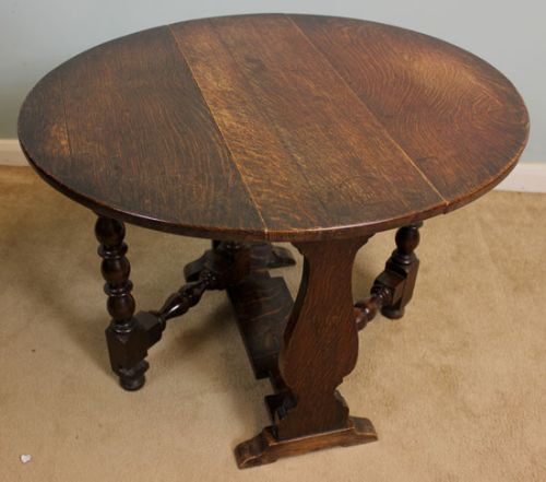 Antique Oak Occasional Low Table, Gateleg Coffee Table
