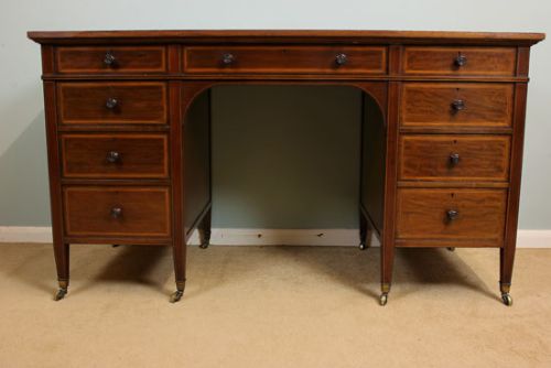 Antique Edwardian Inlaid Mahogany Writing Desk