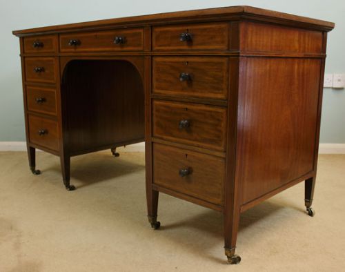 fig 1. Antique Edwardian Inlaid Mahogany Writing Desk