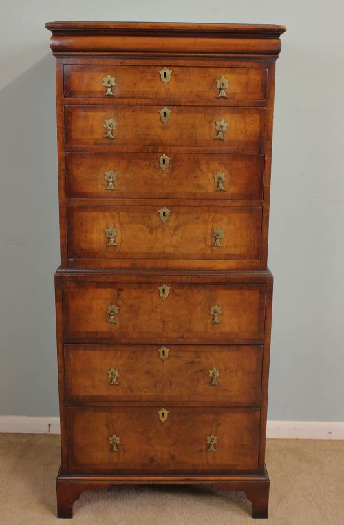 Antique Walnut Chest on Chest, Tallboy