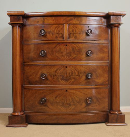 Antique Victorian Bow Front Chest Drawers