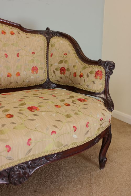 ANTIQUE MAHOGANY EDWARDIAN SETTEE SOFA - ADDITIONAL PHOTO 3