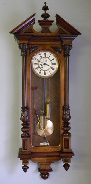 Antique Walnut Vienna Wall Clock