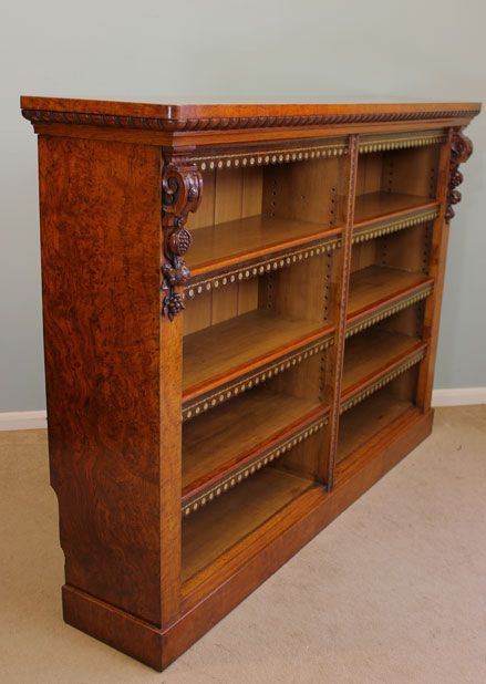 Antique Victorian Open Bookcase