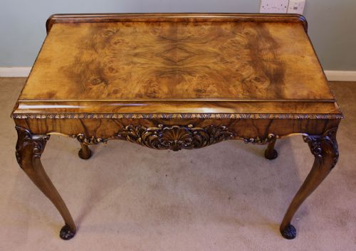 Antique Figured Walnut Side Table, Serving Table.