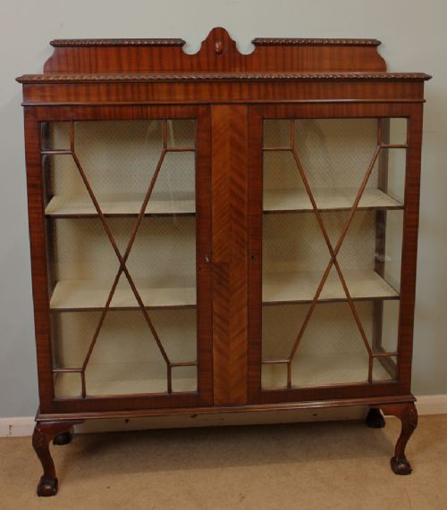 Antique Mahogany Glass Display Cabinet.