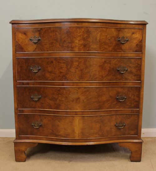 fig 1. Antique Georgian Style Walnut Chest Drawers