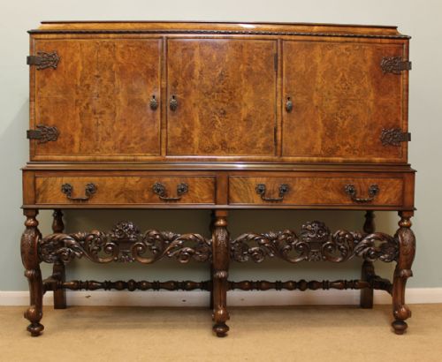 Antique Figured Walnut Sideboard