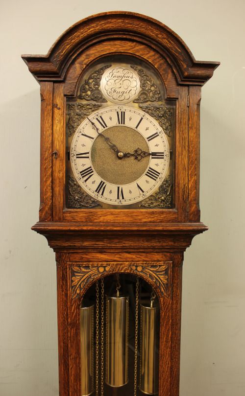 Antique Westminster Chime Longcase Grandmother Clock