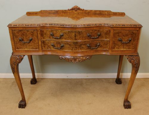 Antique Burr Walnut Side Table, Serving Table,