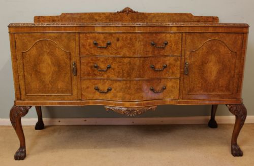 Antique Queen Anne Style Walnut Sideboard,