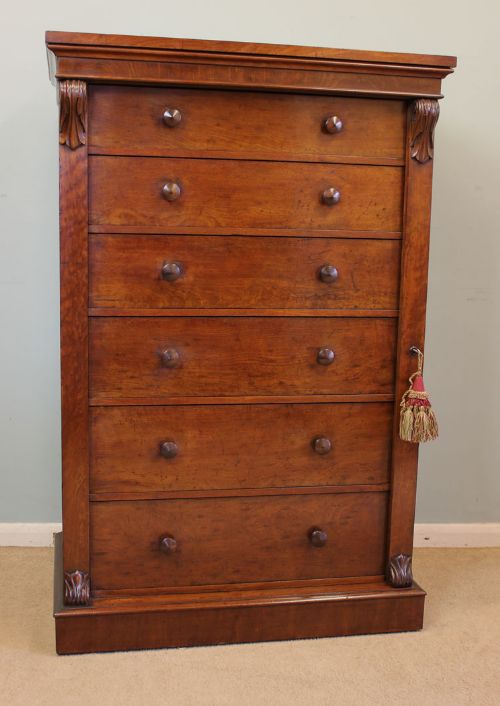 Antique Victorian Mahogany Wellington Chest of Drawers.
