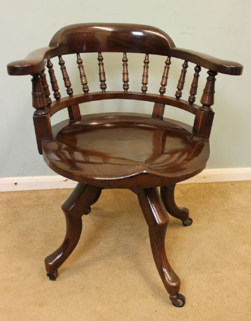 Antique Victorian Revolving Swivel Office Desk Chair