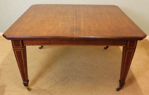 Antique Inlaid Mahogany Extending Dining Table