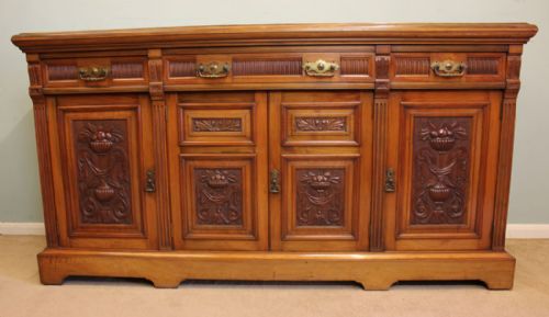 Antique Victorian Walnut Sideboard Dresser Base,