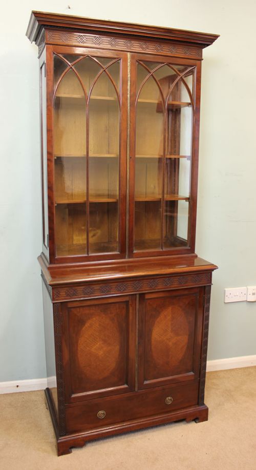 Antique Edwardian Mahogany Bookcase / Display Cabinet,