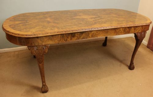 Antique Figured Walnut Dining Table