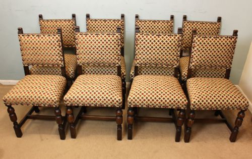 Set of Eight Antique Country Dining Chairs