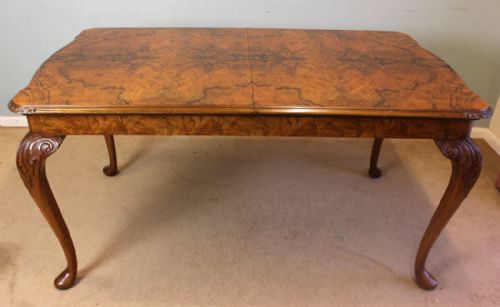 Antique Queen Anne Style Walnut Dining Table