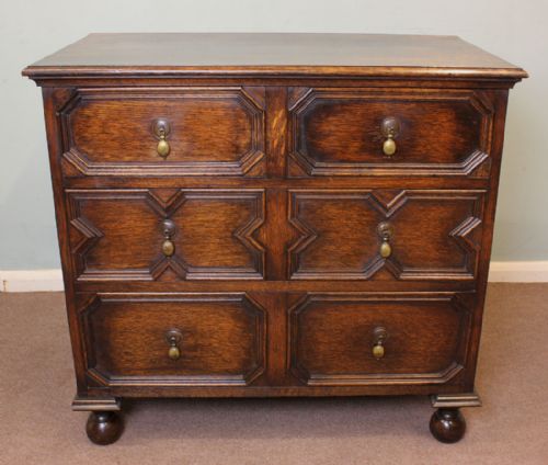 Antique Small Jacobean Style Oak Chest of Drawers