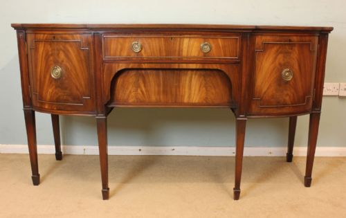 Antique Mahogany Breakfront Georgian Style Sideboard,