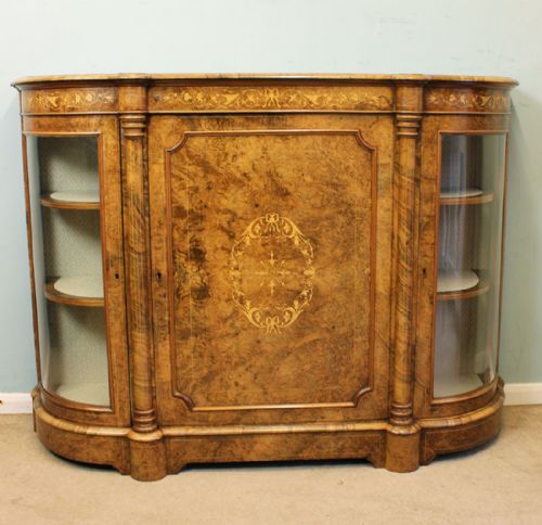 Antique Burr Walnut Credenza / Sideboard,