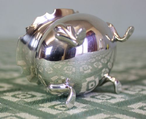 fig 1. Antique Set of Four Silver Salts & Spoons,
