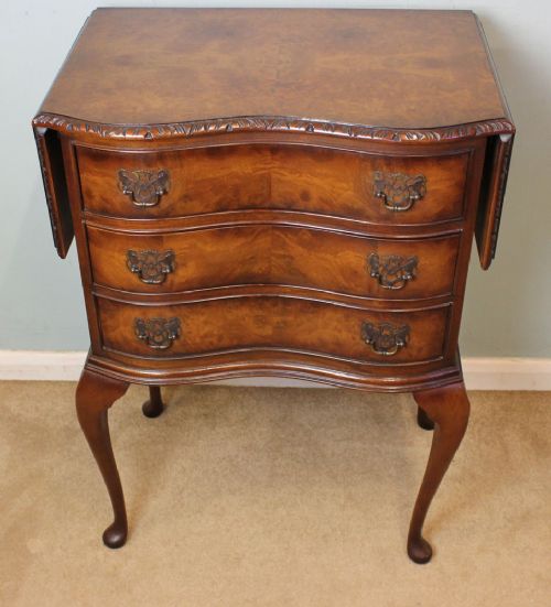 Figured Walnut Bedside Table, Hall Lamp Table,