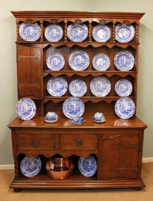 Antique Oak Dresser with Rack