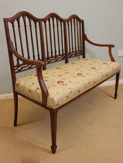 Mahogany Hepplewhite Style Chair Back Sofa, Settee