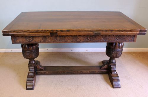 Antique Refectory Draw Leaf Farmhouse Dining Table