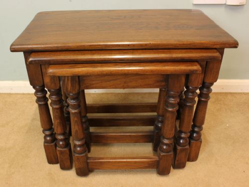 Oak Nest of Three Tables / Occasional Coffee Tables