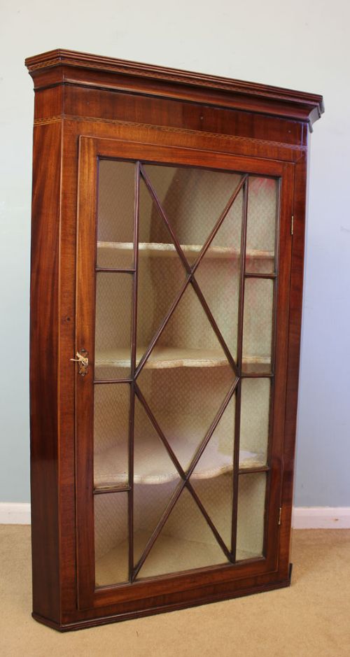 Antique Georgian Mahogany Corner Display Cabinet