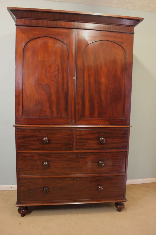 Victorian Mahogany Linen Press
