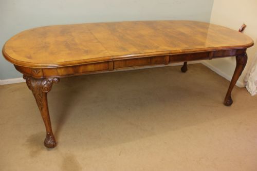 Antique Figured Walnut Extending Dining Table
